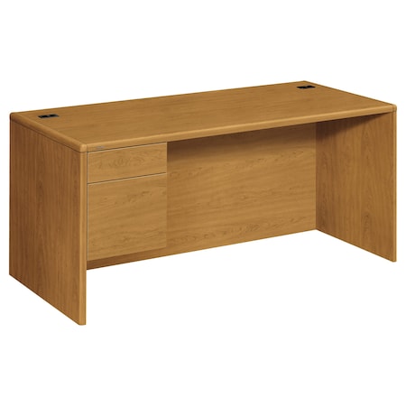 Hon Pedestal Desk L 3/4 Left Pedestal, 30 in D X 29.5" H, 66" W X Woodgrain Laminate, Harvest H10784L.CC